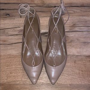 Aquazzura Christy Lace-Up Flat, 38